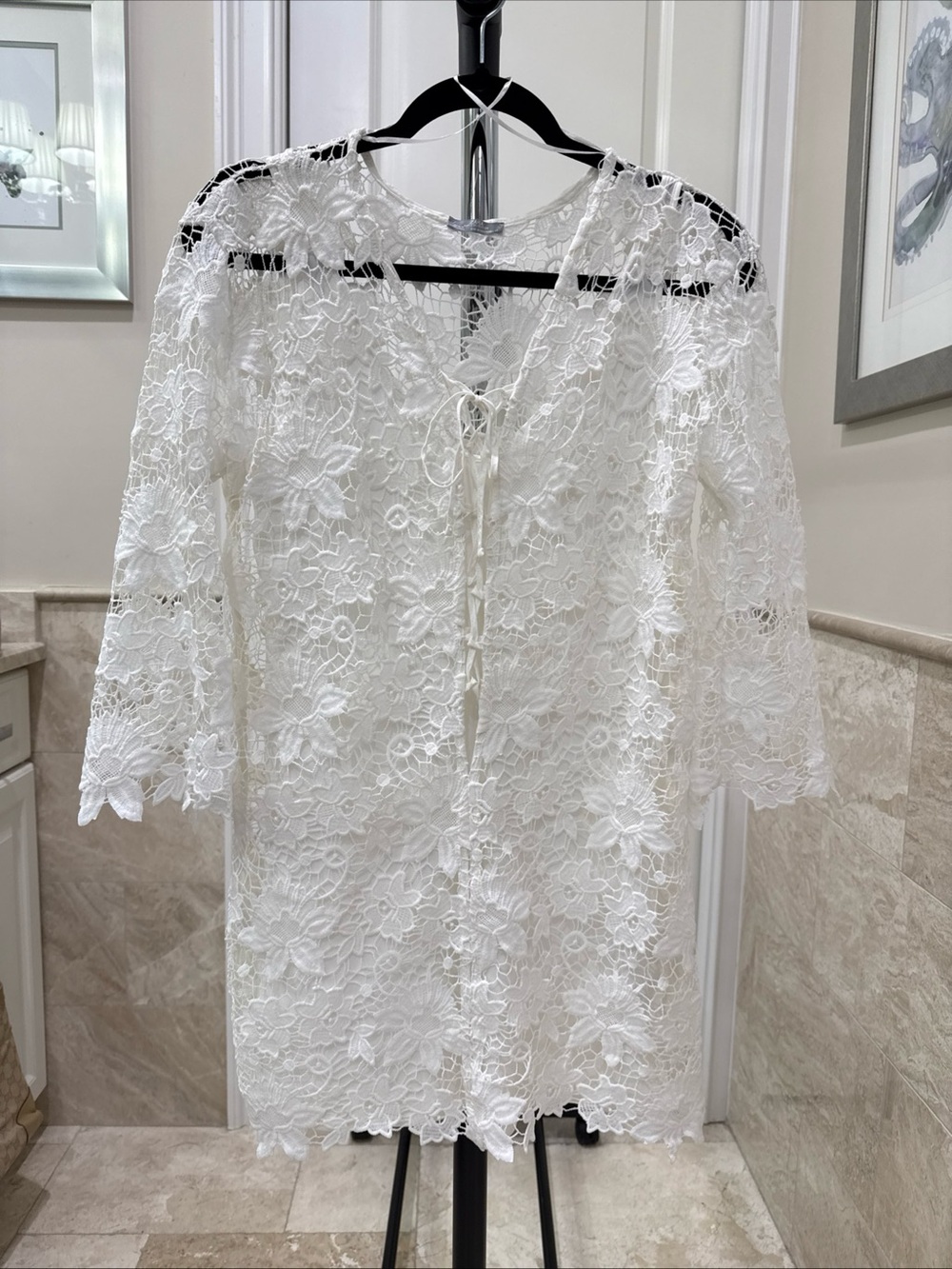 Zara White Floral Dress Medium